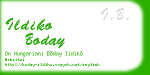 ildiko boday business card
